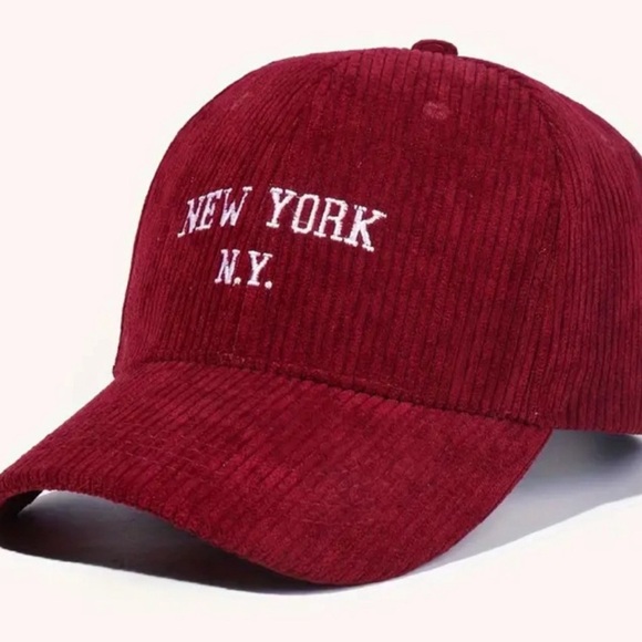 NWT New York N.Y. Red Corduroy Cap - Picture 2 of 5